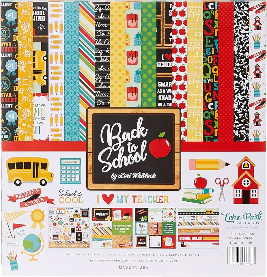 Back to School Paper Collection Kit, 12x12 inches