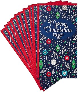 Set of 10 Christmas Money and Gift Card Holders with Ornaments