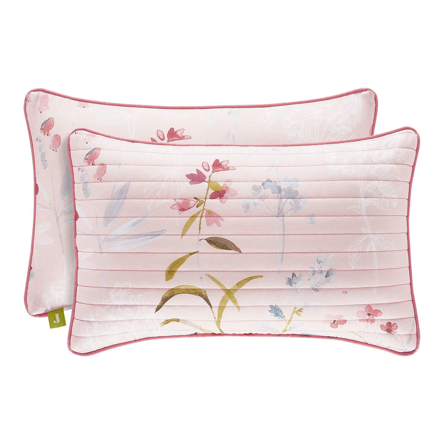 Blakely Floral Quilted Boudoir Throw Pillow, Rose, 20x12
