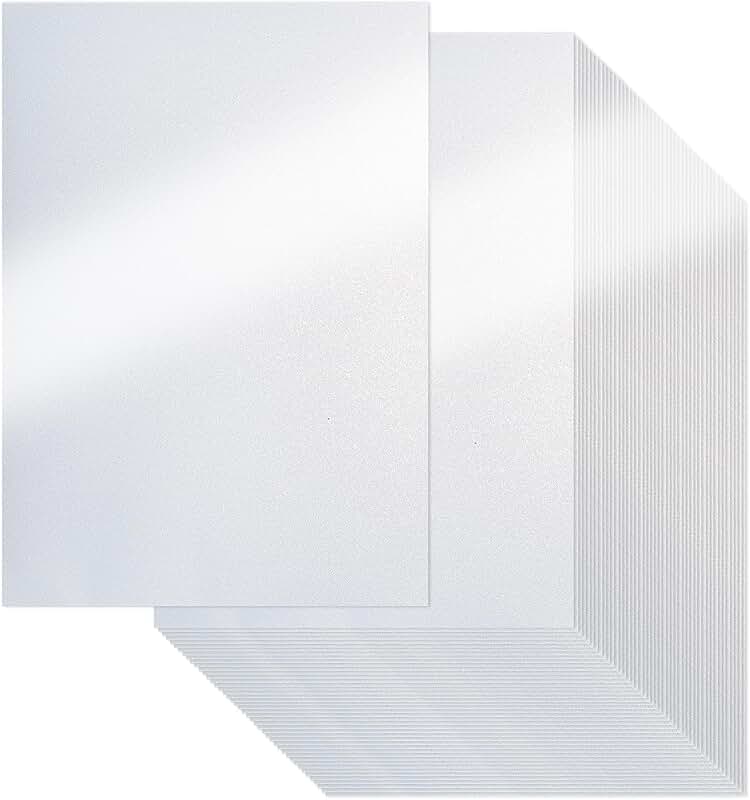 White Shimmer Cardstock Paper, 120 Sheets, 250gsm