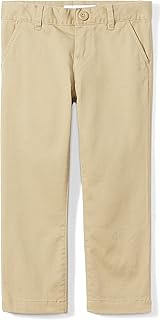 Girls' and Toddlers' Flat Front Chino Pants with Adjustable Stretch