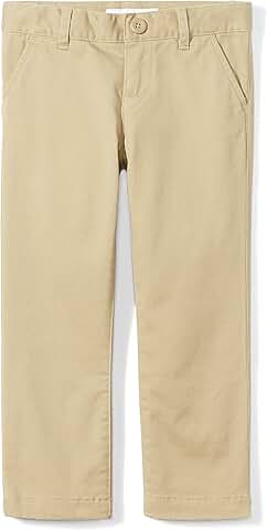 Girls' and Toddlers' Flat Front Chino Pants with Adjustable Stretch