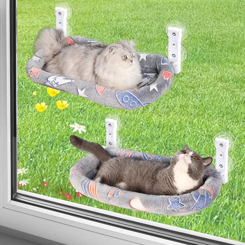 2 Pack Glow-in-the-Dark Cat Window Perches