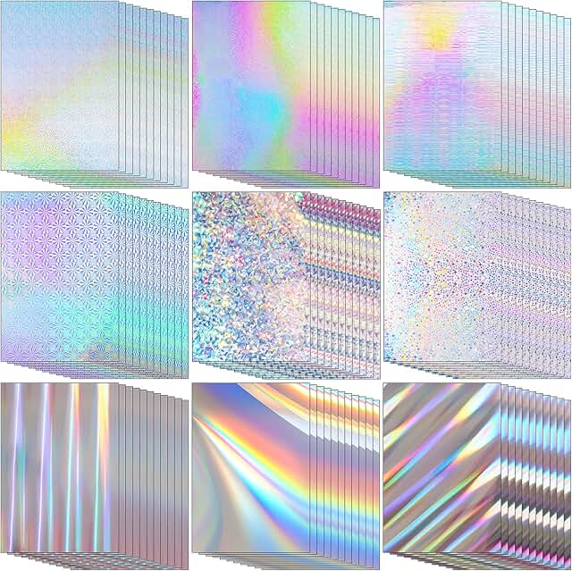 Metallic Holographic Glitter Cardstock, 100 Sheets, 8.5 x 11"
