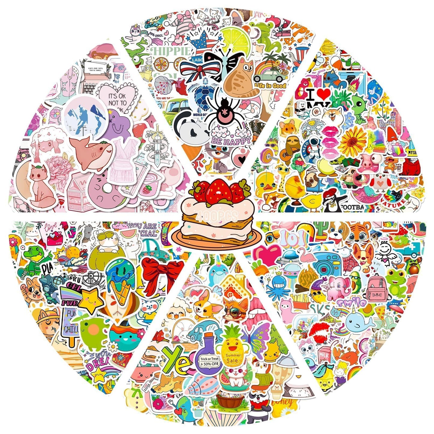 400 Water Bottle Stickers for Kids and Teens