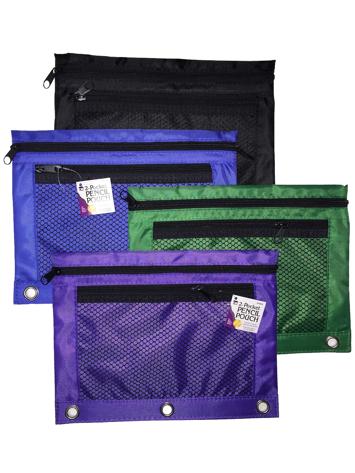 Pencil Pouch with 2 Pockets and Mesh Front