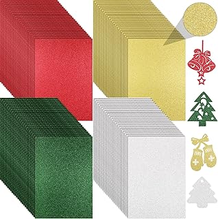 100 Sheets Glitter Metallic Cardstock for Holiday Crafts