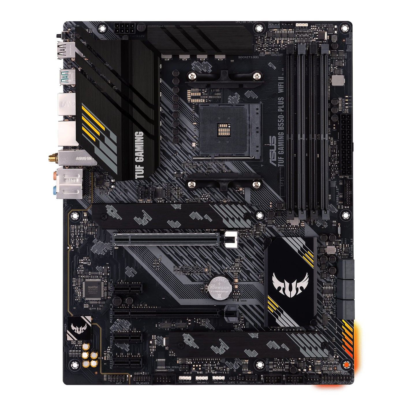 TUF Gaming B550-PLUS WiFi II AMD AM4 (3rd Gen Ryzen) ATX Gaming Motherboard (PCIe 4.0, WiFi 6, 2.5Gb LAN, BIOS Flashback, USB 3.2 Gen 2, Addressable Gen 2 RGB Header and Aura Sync)