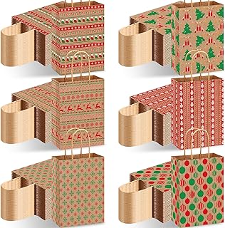 120 Christmas Kraft Gift Bags with Handles