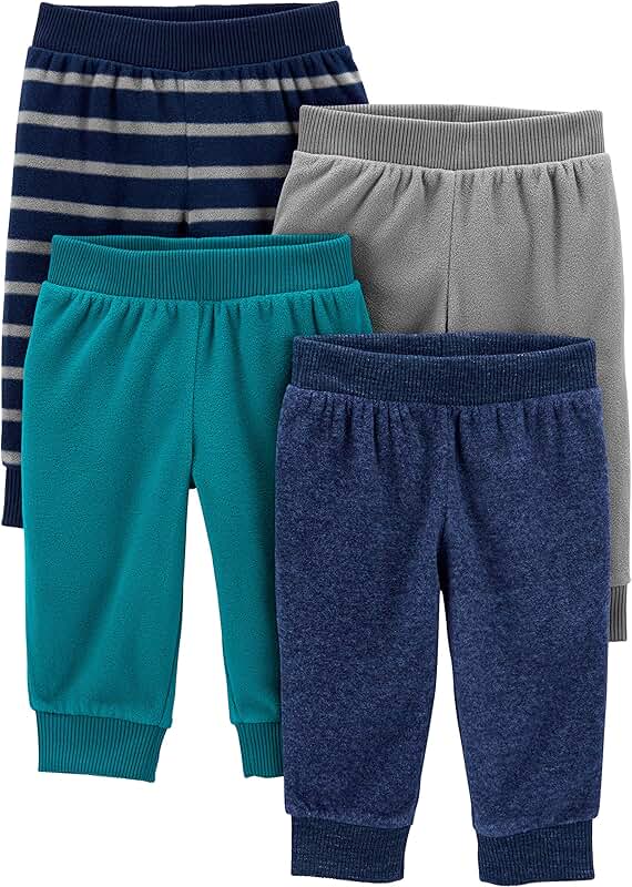 Unisex Baby Fleece Pants Pack of Four