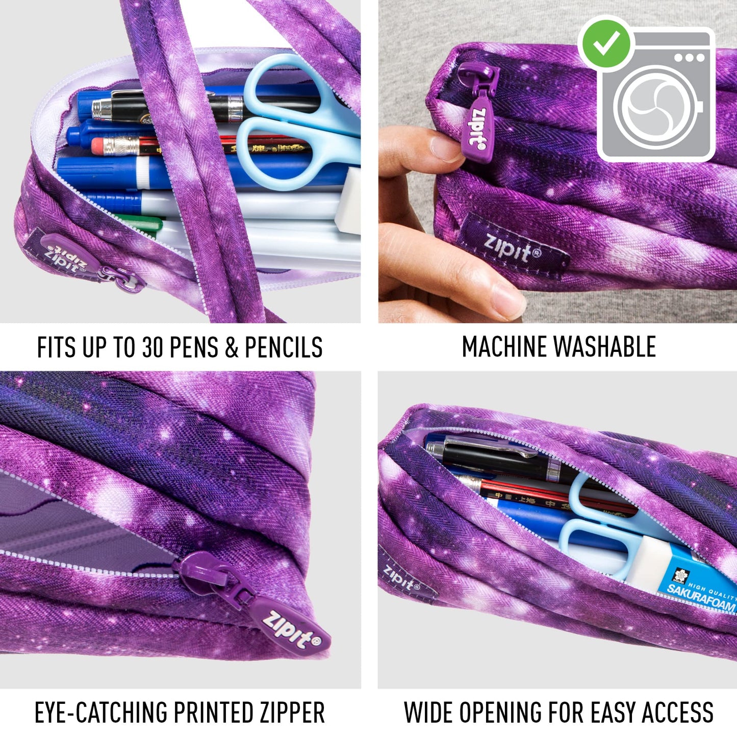 Purple Galaxy Pencil Case for Girls