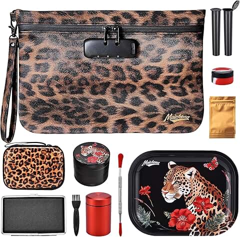 Leopard Travel Storage Bag with Lock and Accessories