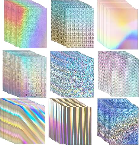 100 Sheets Metallic Glitter Cardstock 8.5x11, 250gsm