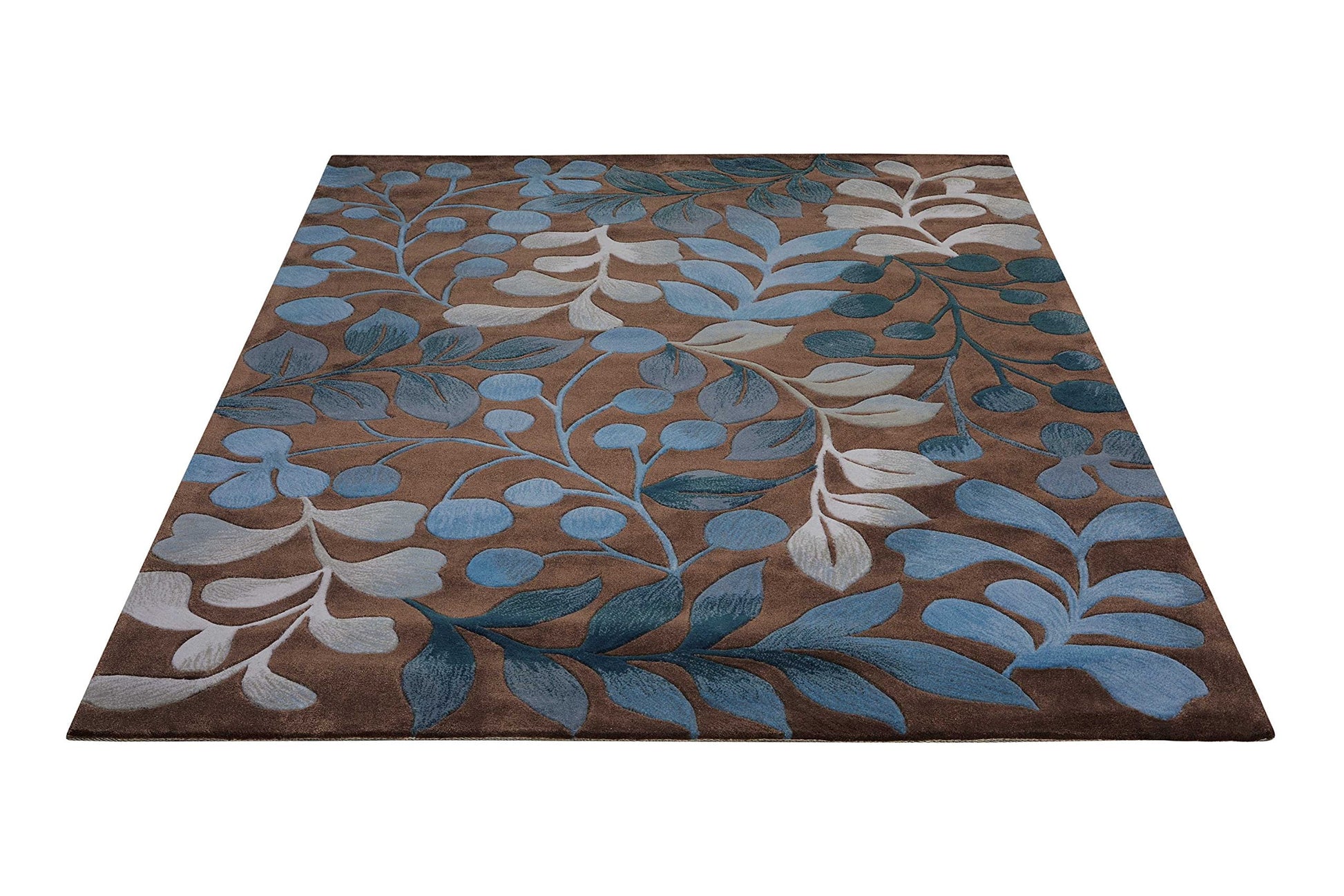 Contour Floral Mocha 2'6" x 4' Area Rug, Easy Cleaning, Non Shedding, Bed Room, Living Room, Dining Room, Kitchen 3x4)