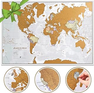 Large Frameable Scratch Off World Map Poster