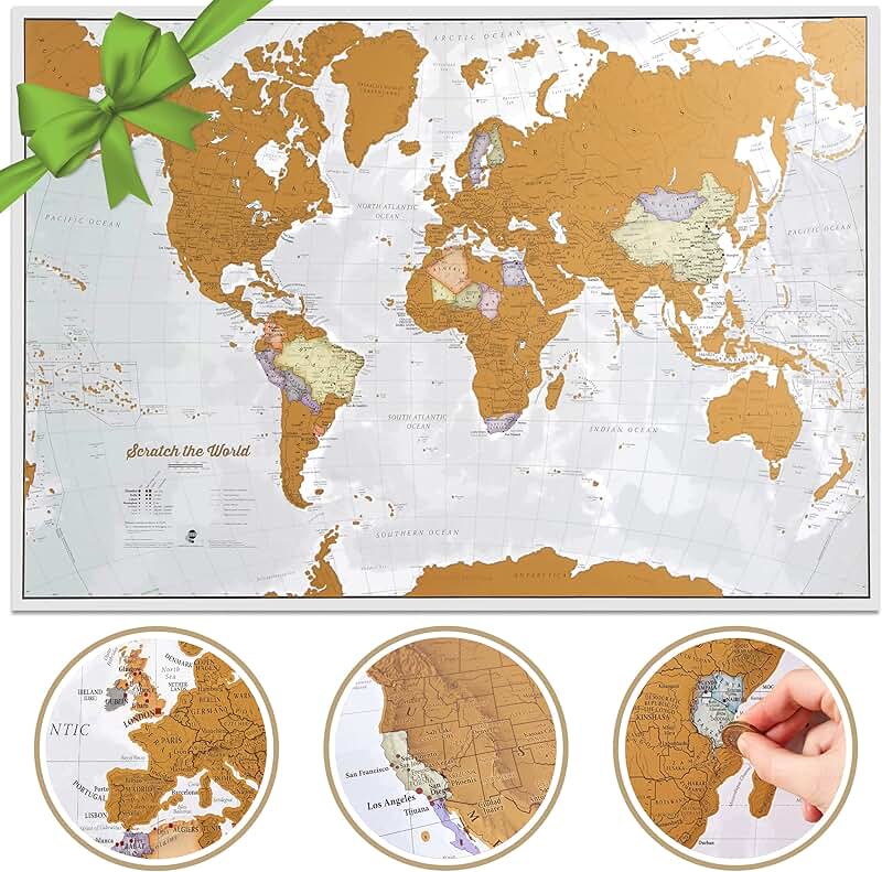 Large Frameable Scratch Off World Map Poster