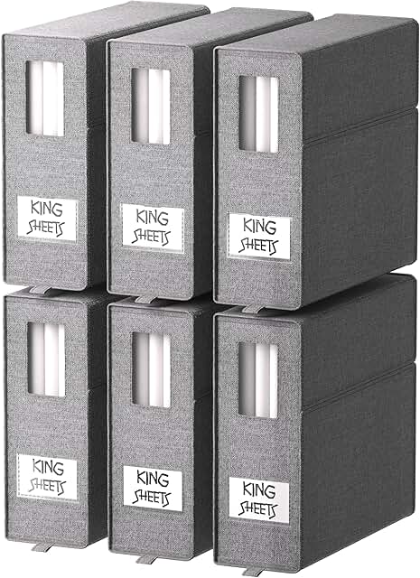 Six Sheet Organizers for Linen Closet Storage