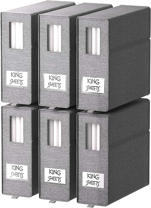 Six Sheet Organizers for Linen Closet Storage