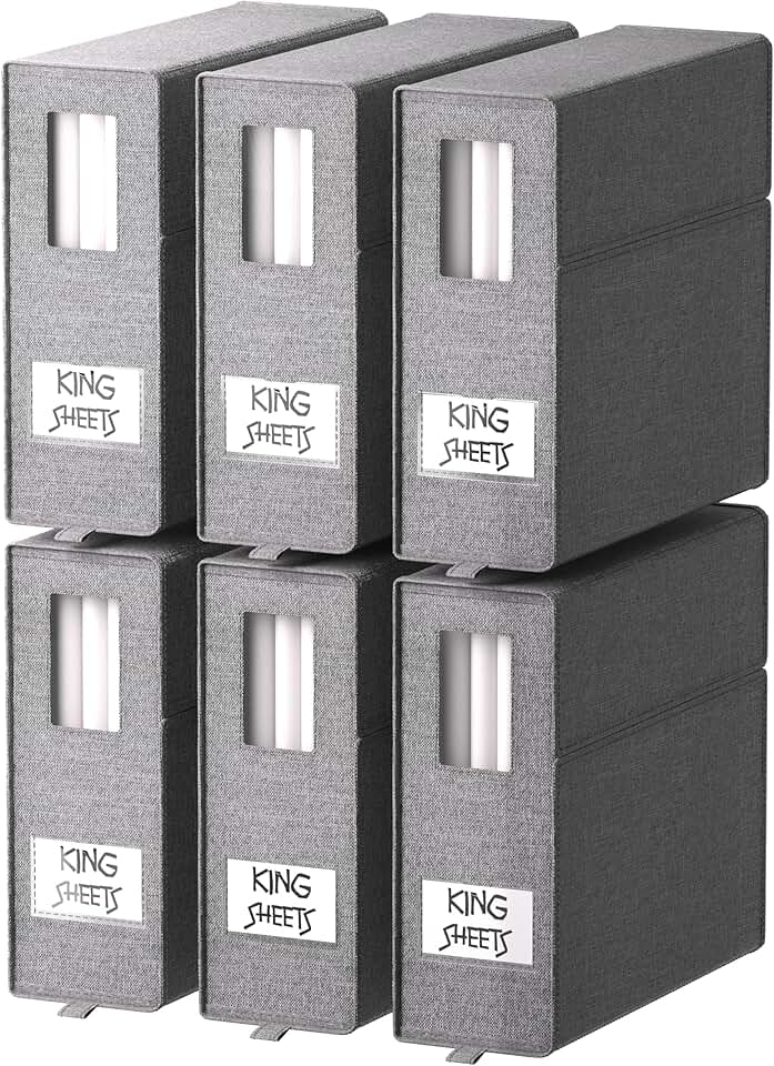 Six Sheet Organizers for Linen Closet Storage