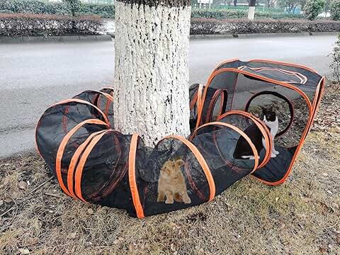 Portable Cat Playpen with Tunnel and Cube House