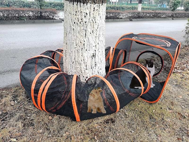 Portable Cat Playpen with Tunnel and Cube House