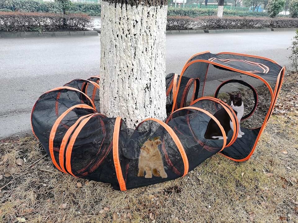 Portable Cat Playpen with Tunnel and Cube House