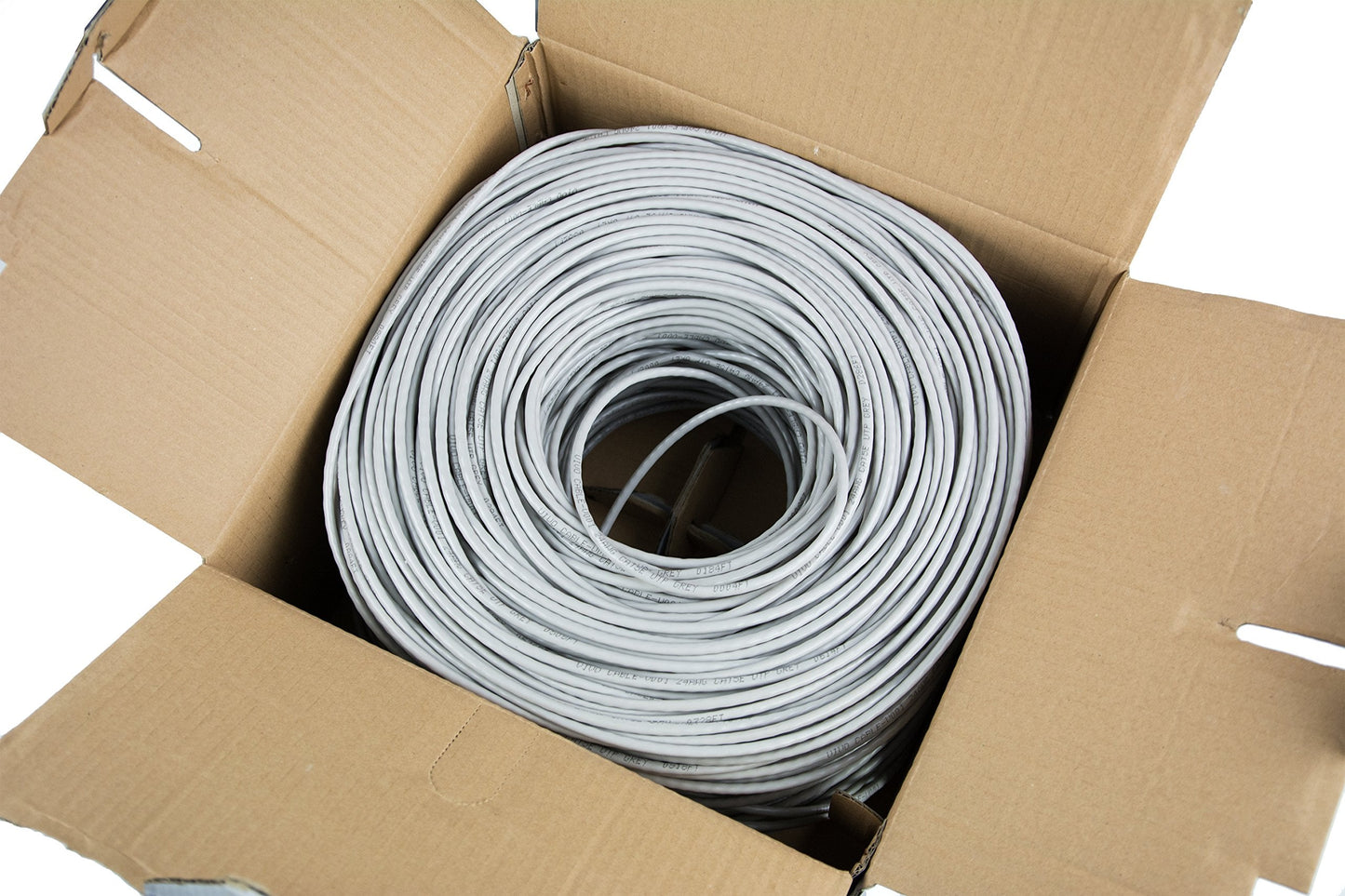 Gray 1,000ft Bulk Cat5e, CCA Ethernet Cable, 24 AWG, UTP Pull Box, Cat-5e Wire, Indoor, Network Installations CABLE-V001