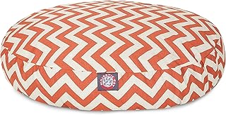 Burnt Orange Chevron Round Indoor Outdoor Dog Bed