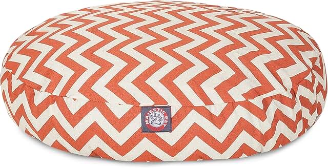Burnt Orange Chevron Round Indoor Outdoor Dog Bed