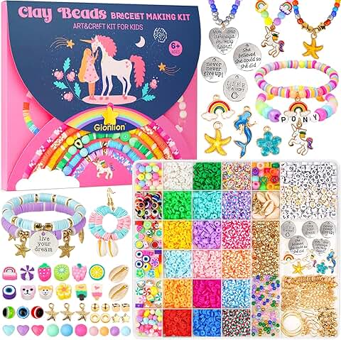 Charm Bracelet Making Kit for Girls 8-12 with 198 Beads