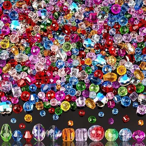1272 Colorful Rainbow Glass Beads for Jewelry Making