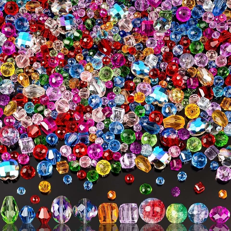 1272 Colorful Rainbow Glass Beads for Jewelry Making