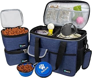 Dog Travel Bag with Food Container and Bowls
