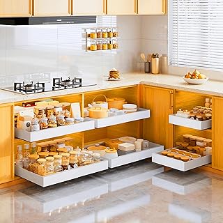 2 Pack Expandable Cabinet Organizers with Silent Rails