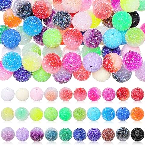 80-Piece Multicolor Rhinestone Beads for Jewelry and Crafts