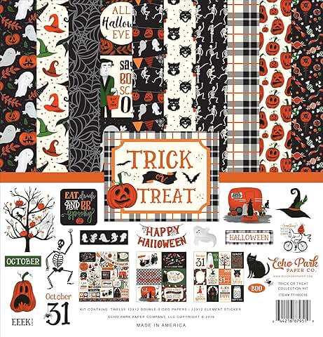 Trick or Treat Collection Kit with Orange, Black, Green, Grey Paper