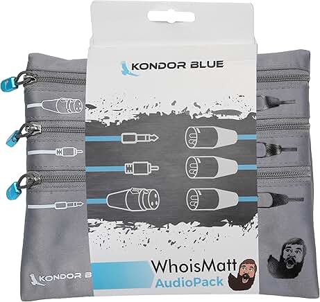 XLR Cable Pack with Organizer, 3 Cables, 6 Feet
