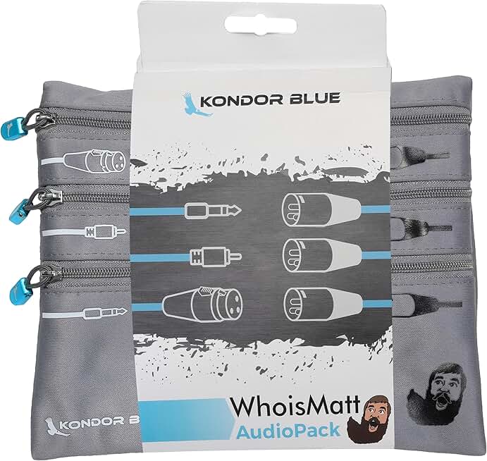 XLR Cable Pack with Organizer, 3 Cables, 6 Feet