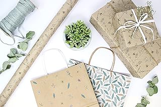 Eco-friendly gift set with wrapping supplies and botanicals