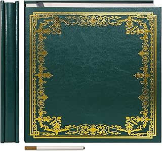 Large Self-Adhesive Scrapbook Album with Pen, Dark Green