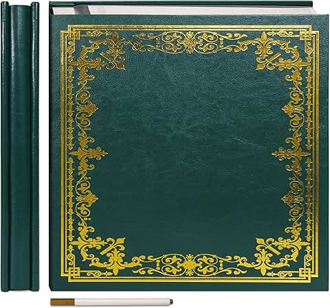 Large Self-Adhesive Scrapbook Album with Pen, Dark Green
