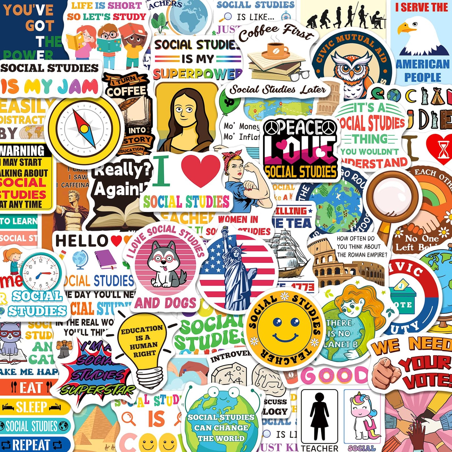 200 Social Studies Stickers for Teachers and Classroom