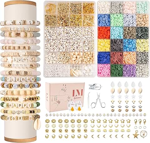 8000 Clay Beads for Jewelry Making in 2 Boxes
