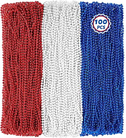 100 Patriotic Beads for Independence Day Celebrations