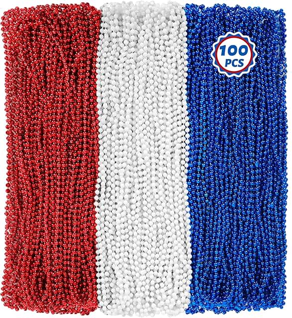 100 Patriotic Beads for Independence Day Celebrations