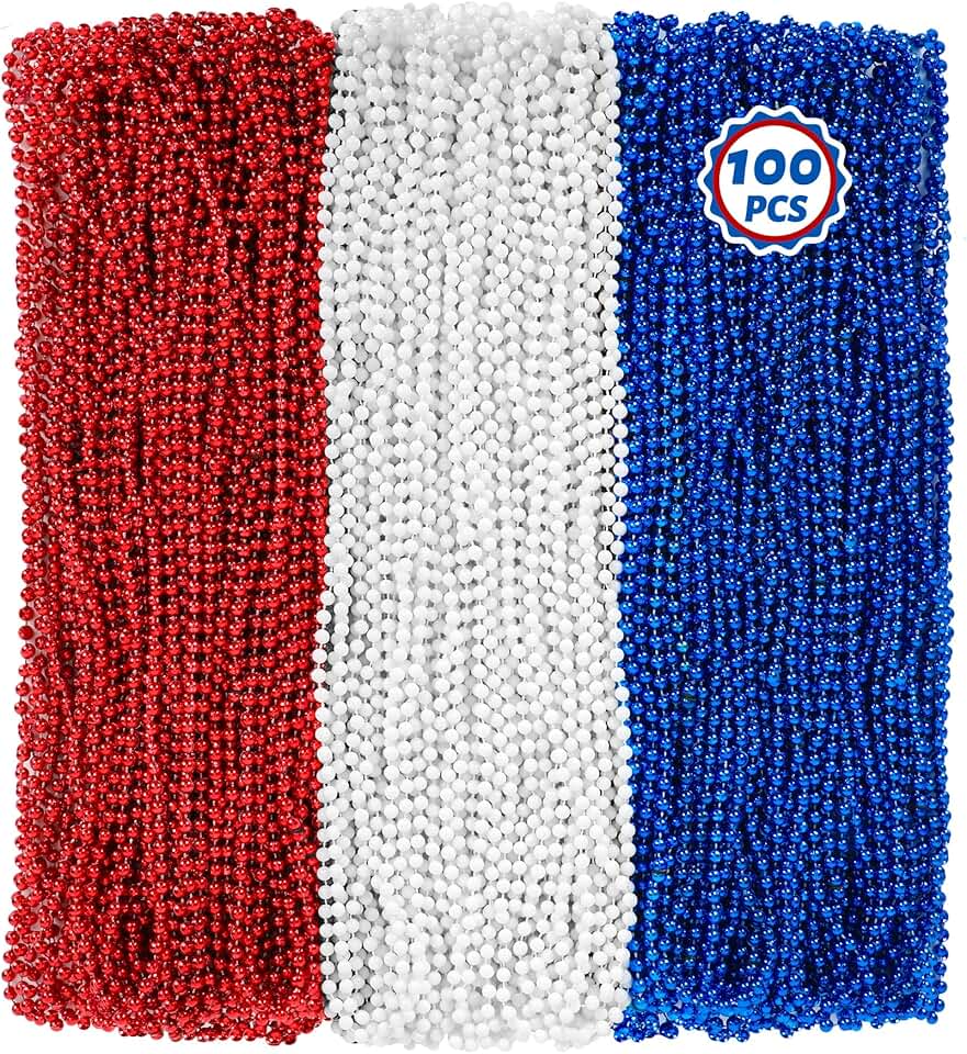 100 Patriotic Beads for Independence Day Celebrations