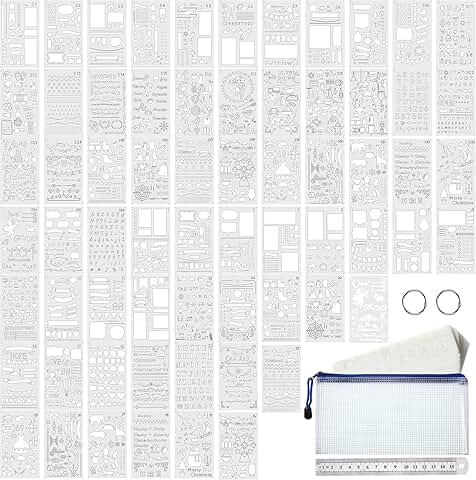 66-Piece Bullet Stencil Set for Journals and Crafts
