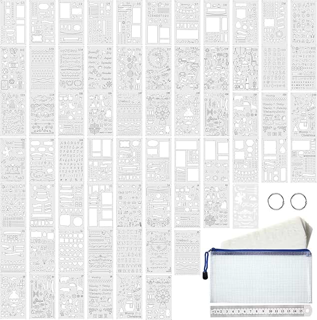 66-Piece Bullet Stencil Set for Journals and Crafts