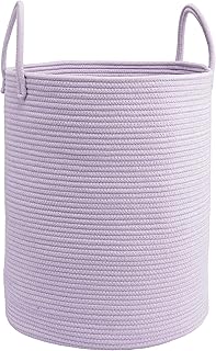 Woven Cotton Rope Laundry Basket, 15x20 inches