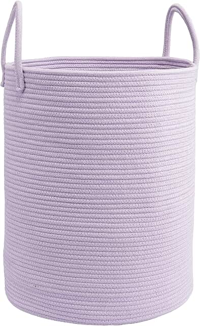 Woven Cotton Rope Laundry Basket, 15x20 inches